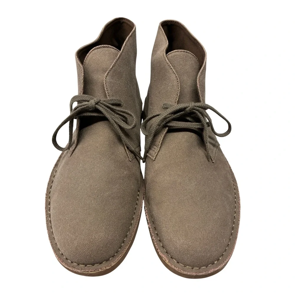 Clarks Bushacre Chukka Boots Mens 11.5 Brown Canvas Casual Ankle Desert Shoes